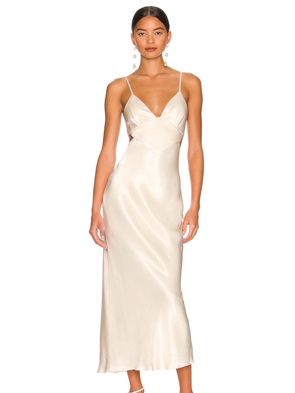 Shona Joy La Lune backless midi dress in cream
